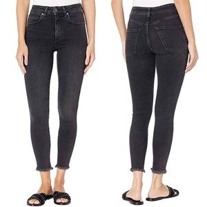 Free People We the Free Raw High-Rise Jegging in Black Size 27